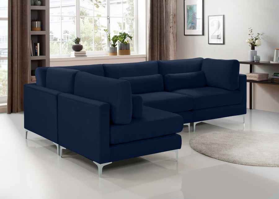 Sectionnel modulaire en velours Julia