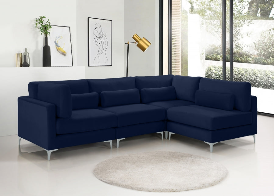 Sectionnel modulaire en velours Julia