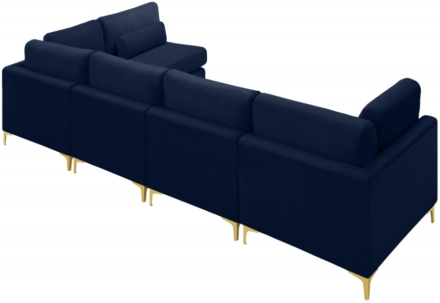 Sectionnel modulaire en velours Julia