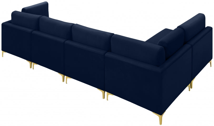 Sectionnel modulaire en velours Julia