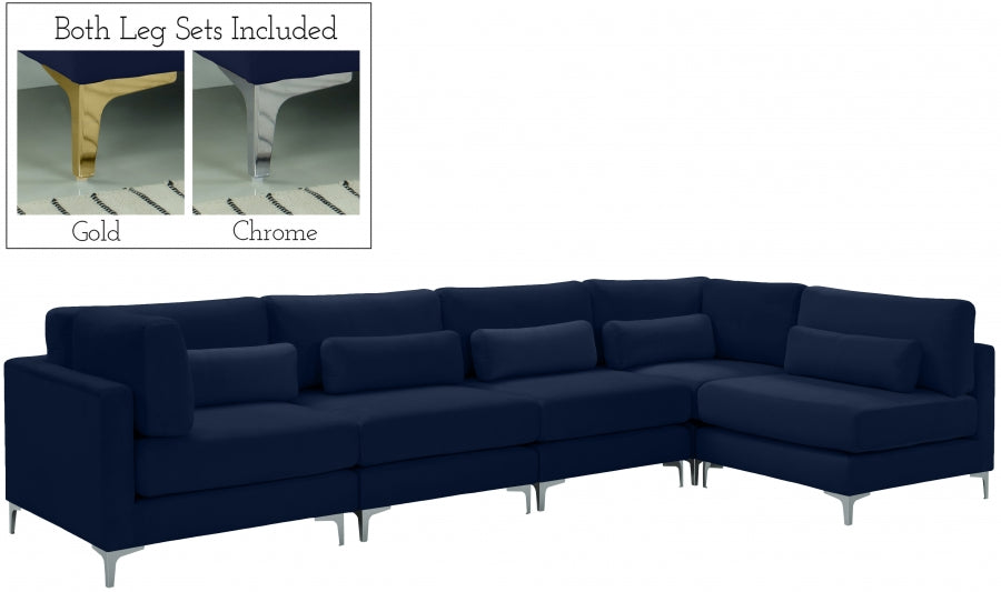 Sectionnel modulaire en velours Julia