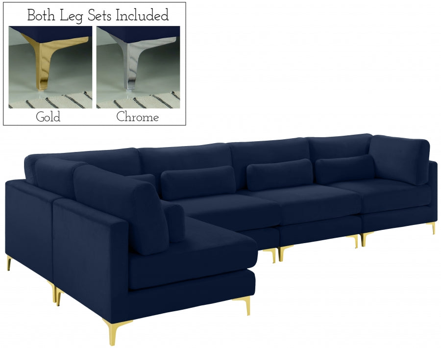 Sectionnel modulaire en velours Julia