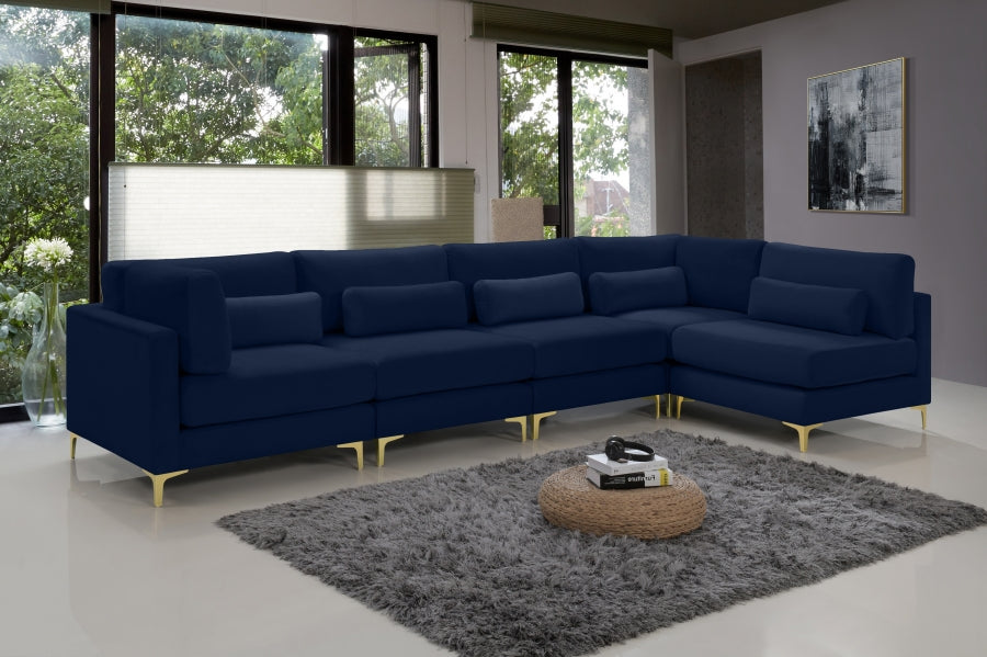 Sectionnel modulaire en velours Julia