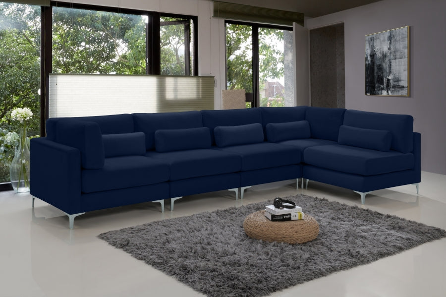 Sectionnel modulaire en velours Julia