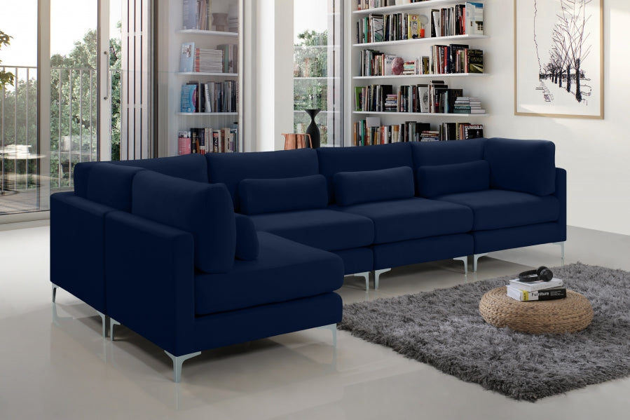 Sectionnel modulaire en velours Julia