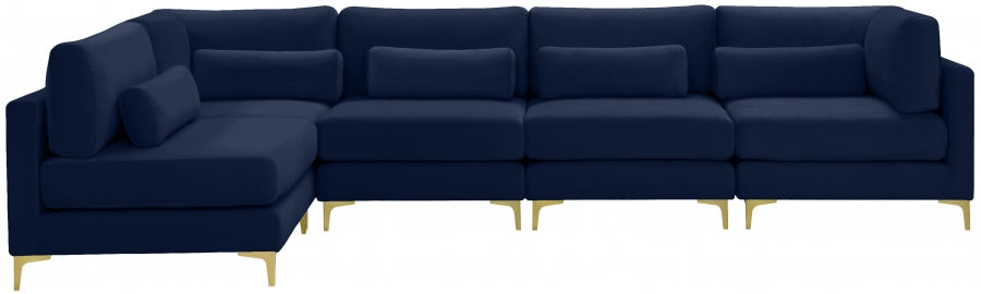 Sectionnel modulaire en velours Julia
