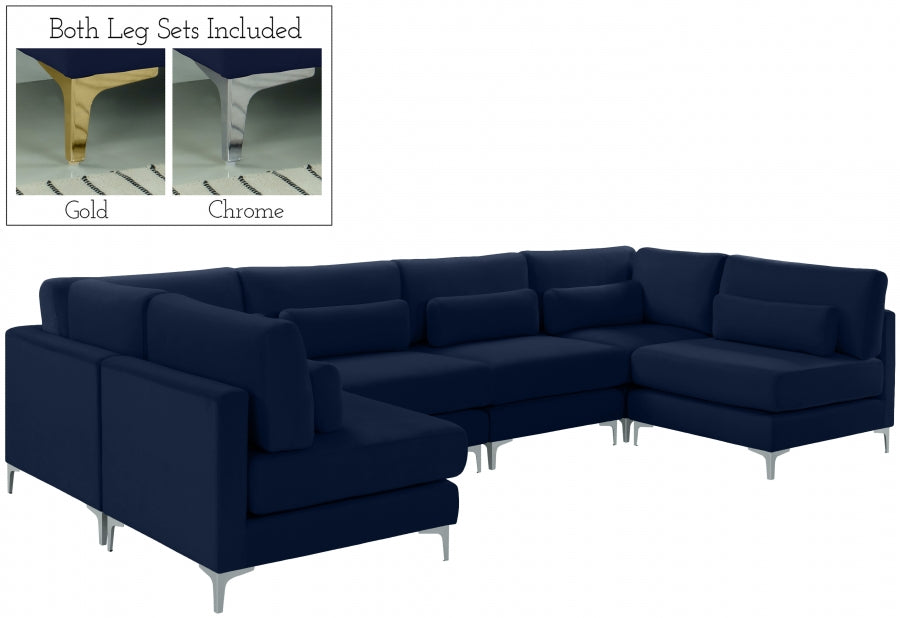 Sectionnel modulaire en velours Julia