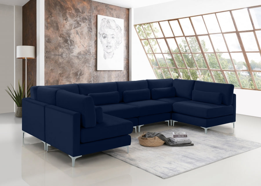 Sectionnel modulaire en velours Julia