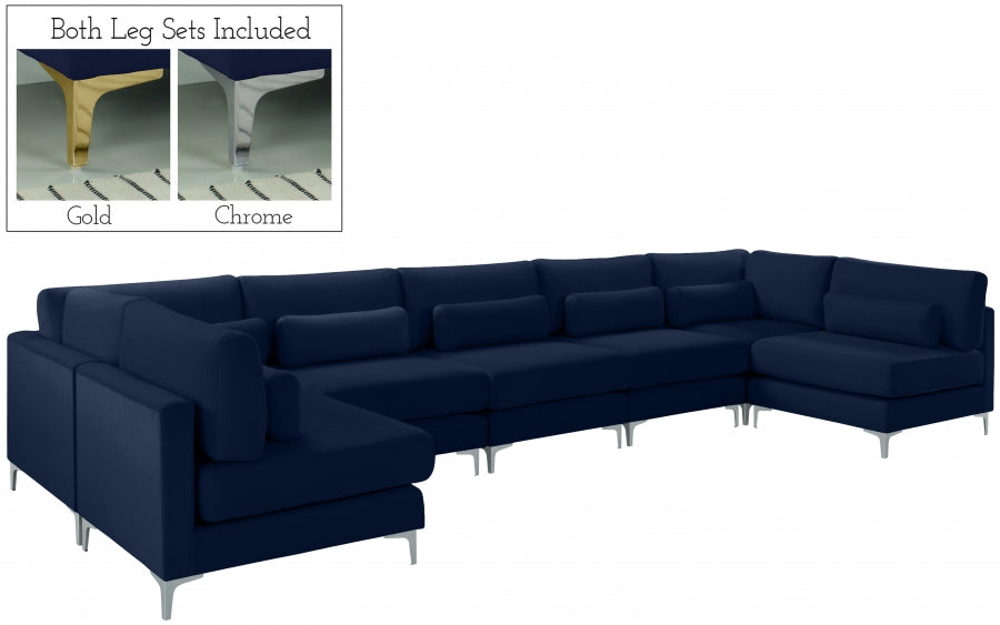 Sectionnel modulaire en velours Julia