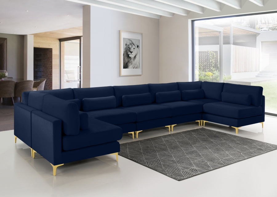 Sectionnel modulaire en velours Julia
