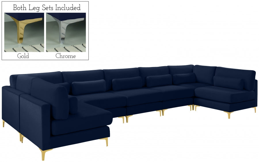 Sectionnel modulaire en velours Julia