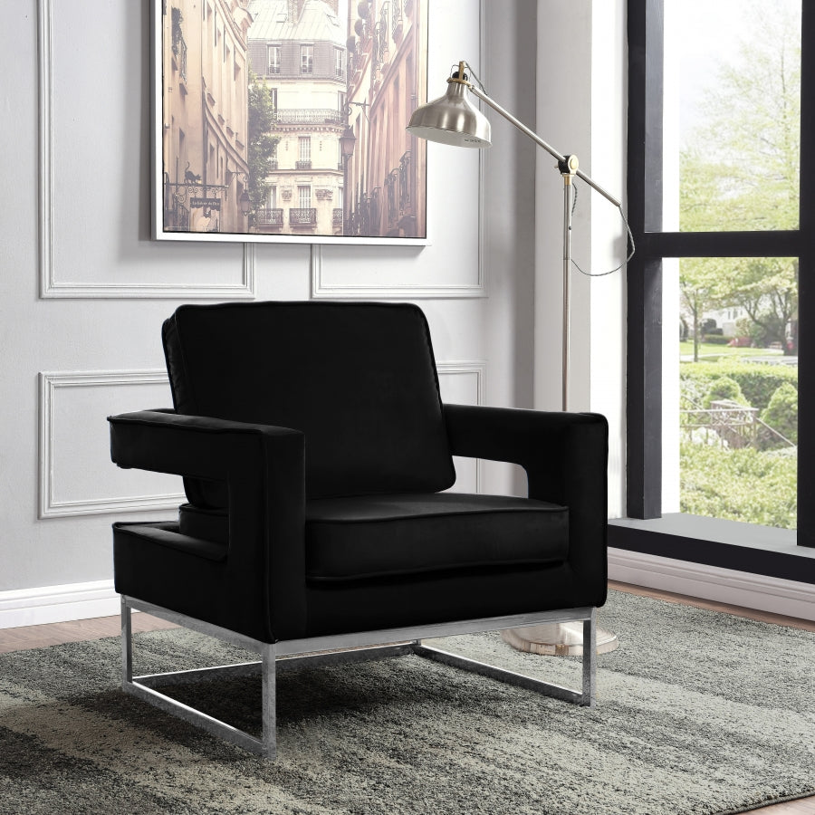 Chaise d'appoint en velours Noah