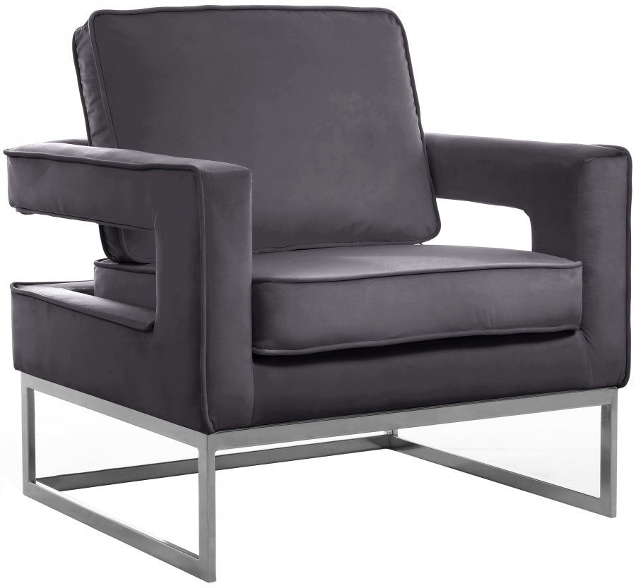 Chaise d'appoint en velours Noah