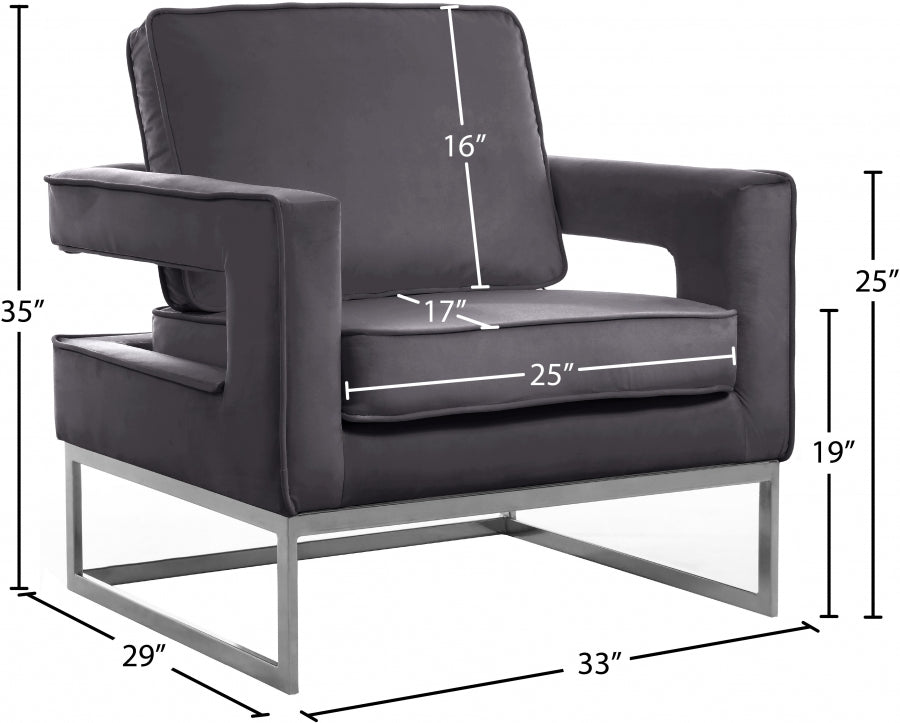 Chaise d'appoint en velours Noah