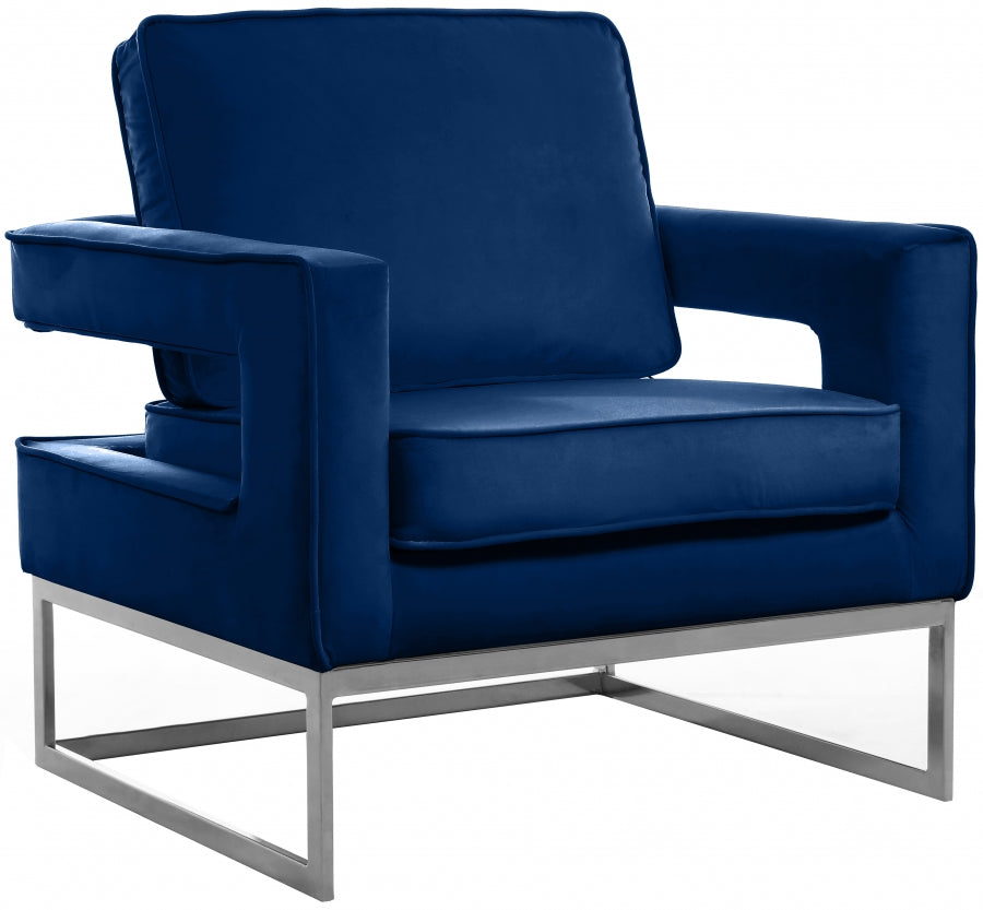Chaise d'appoint en velours Noah