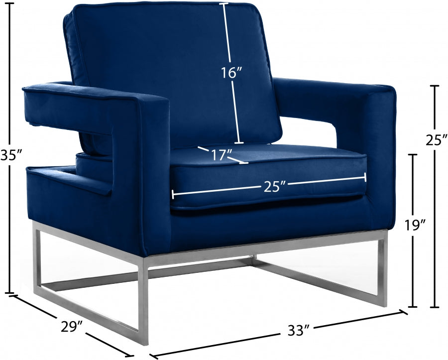 Chaise d'appoint en velours Noah