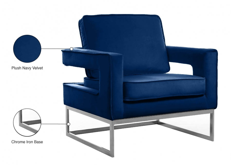 Chaise d'appoint en velours Noah