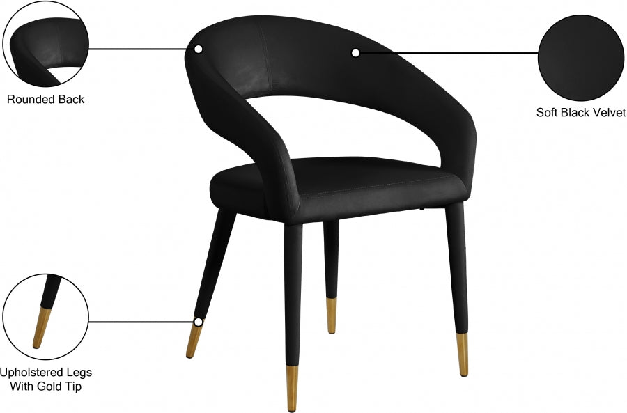 Chaise de salle à manger Destiny en velours