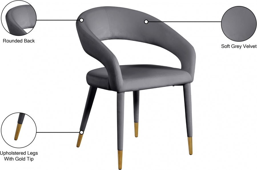 Chaise de salle à manger Destiny en velours