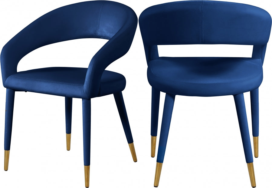 Chaise de salle à manger Destiny en velours
