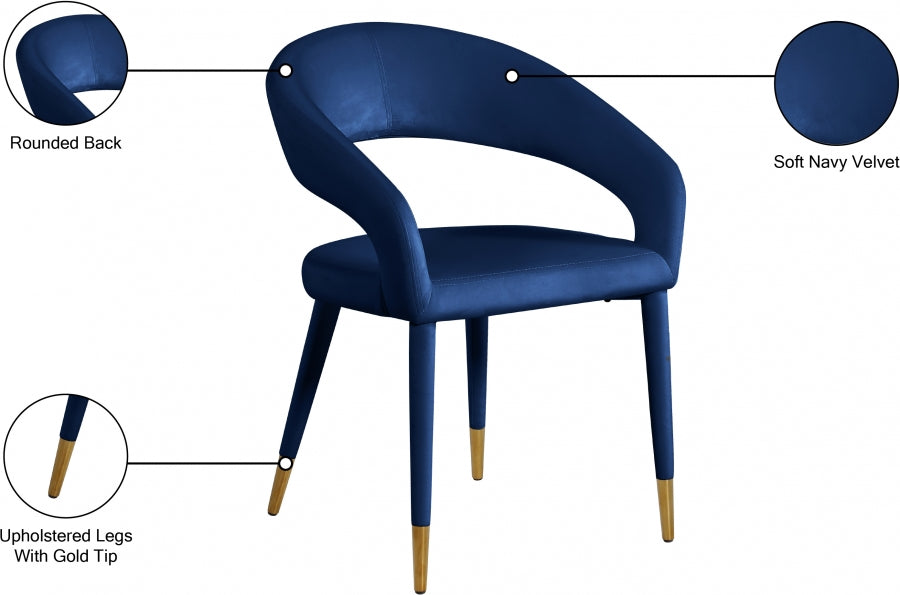 Chaise de salle à manger Destiny en velours