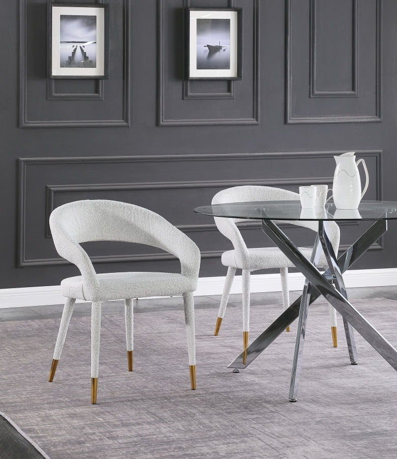 Chaise de salle à manger en tissu bouclé Destiny