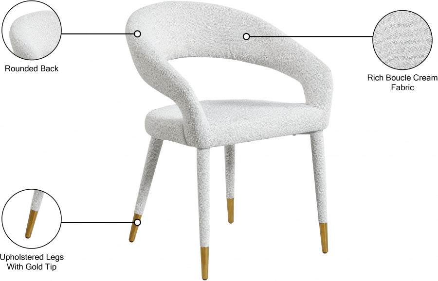 Chaise de salle à manger en tissu bouclé Destiny