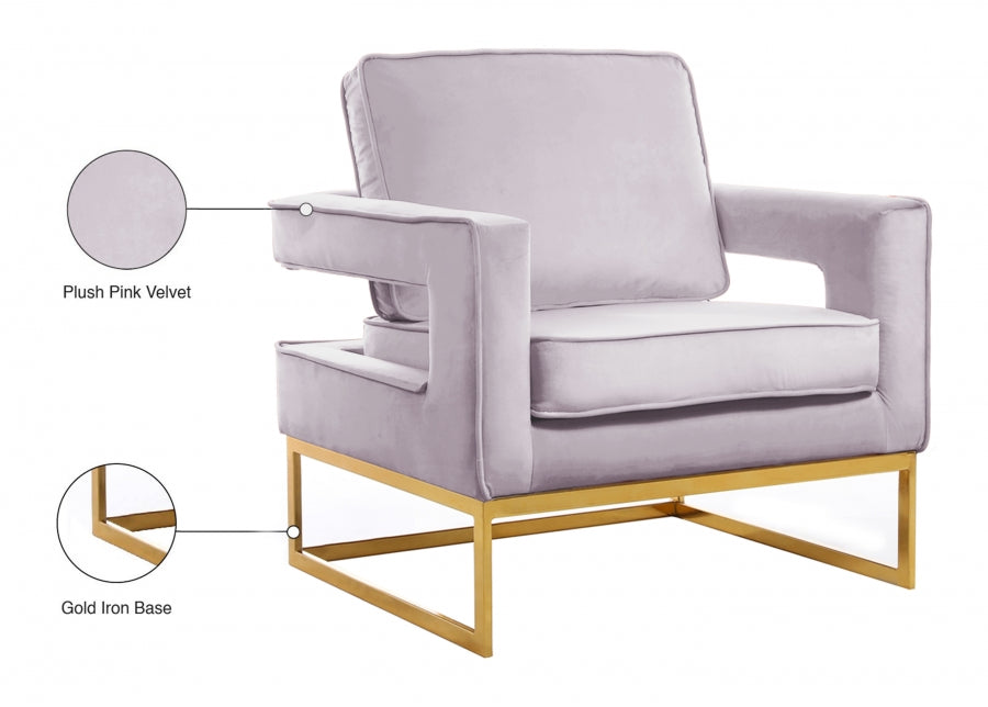 Chaise d'appoint en velours Noah