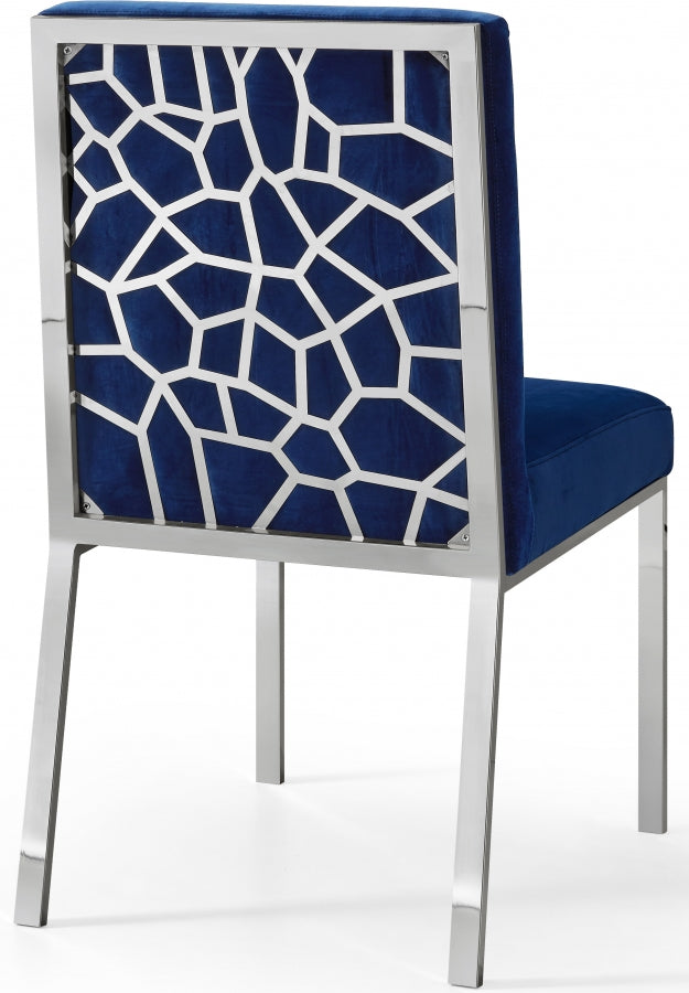 Chaise de salle à manger en velours opale
