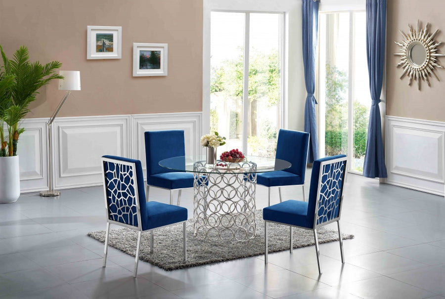 Chaise de salle à manger en velours opale
