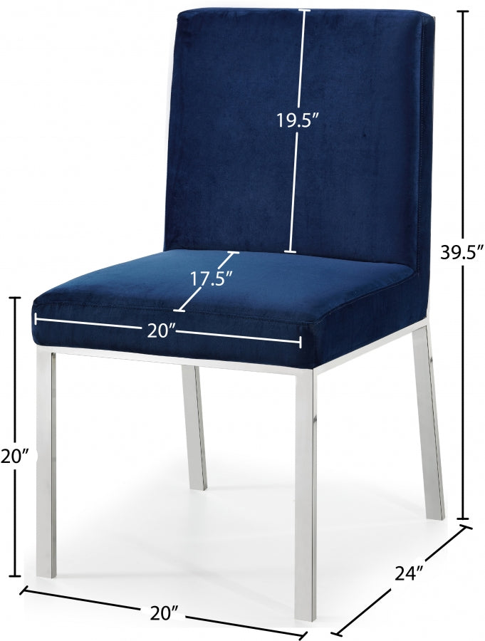 Chaise de salle à manger en velours opale