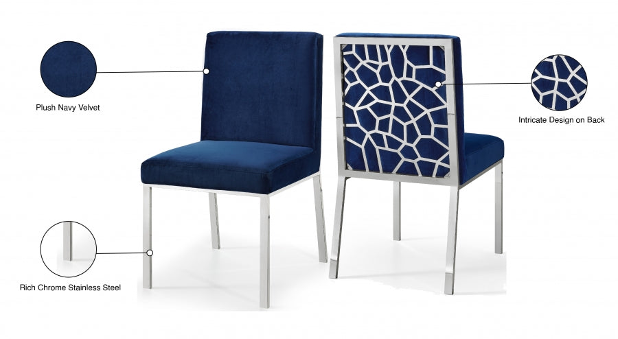 Chaise de salle à manger en velours opale
