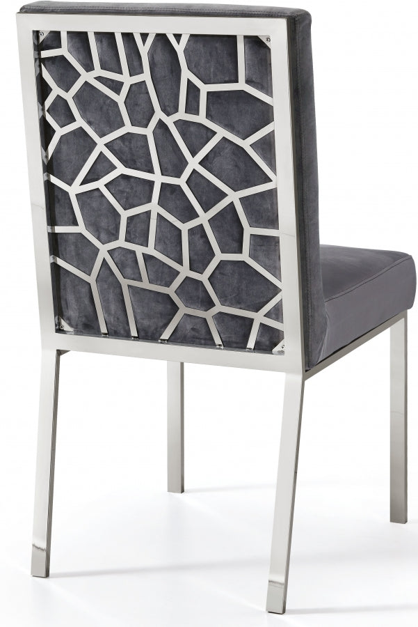 Chaise de salle à manger en velours opale