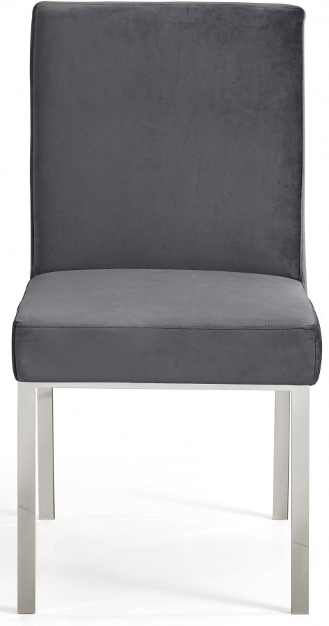 Chaise de salle à manger en velours opale