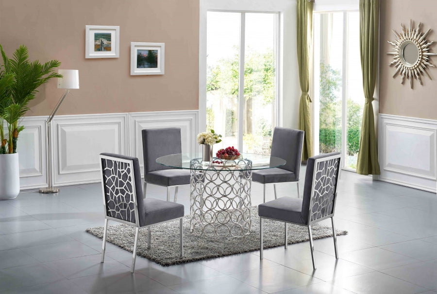 Chaise de salle à manger en velours opale