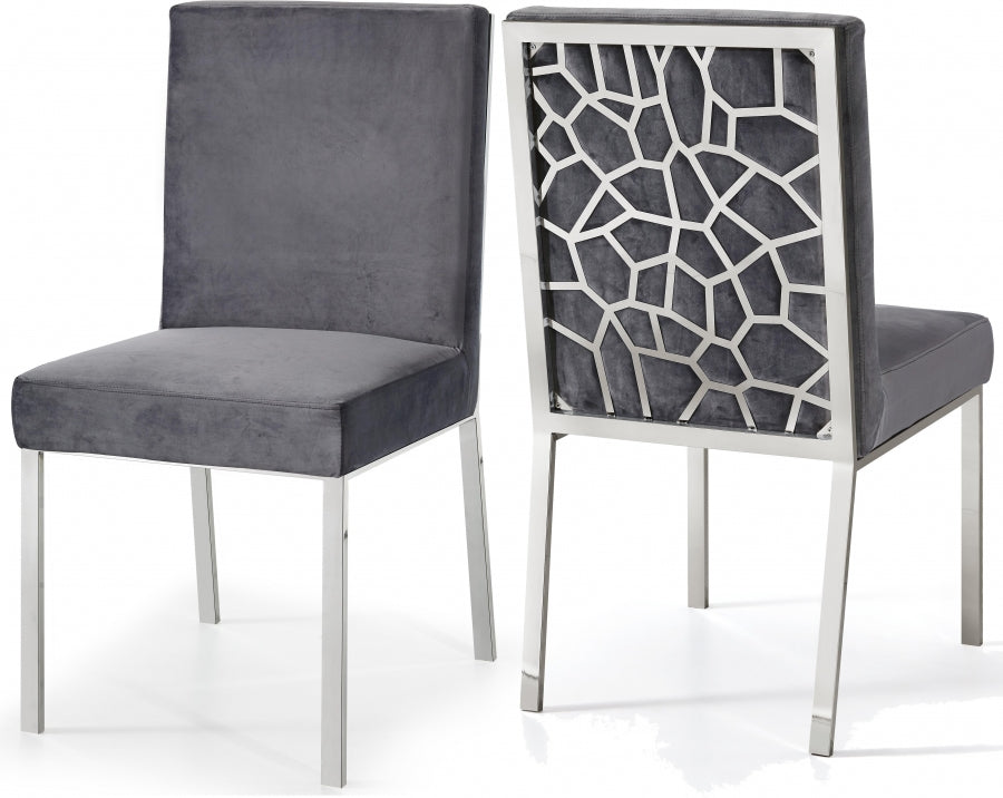 Chaise de salle à manger en velours opale