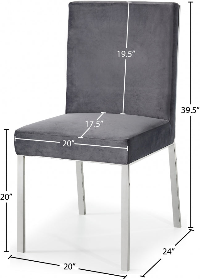 Chaise de salle à manger en velours opale