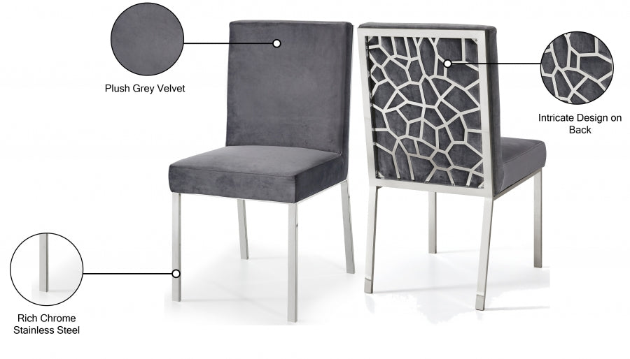 Chaise de salle à manger en velours opale