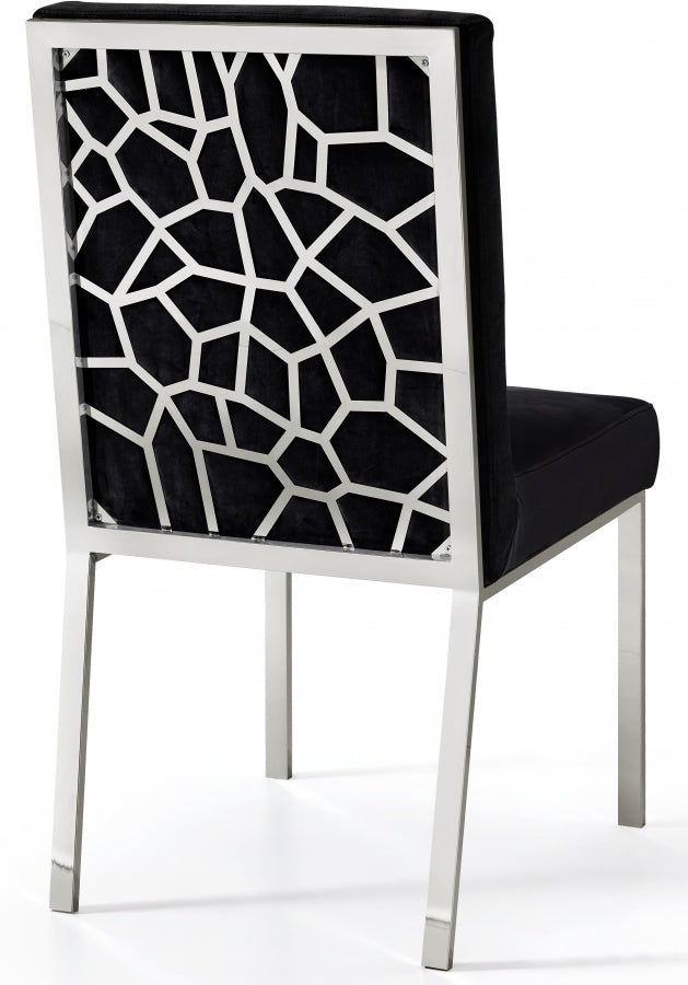 Chaise de salle à manger en velours opale