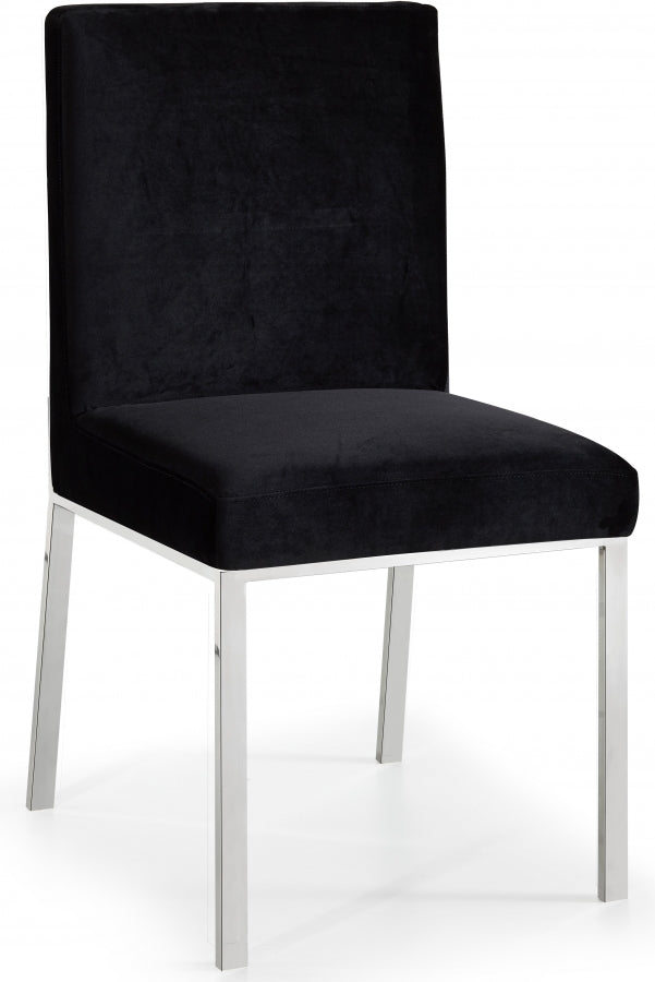 Chaise de salle à manger en velours opale