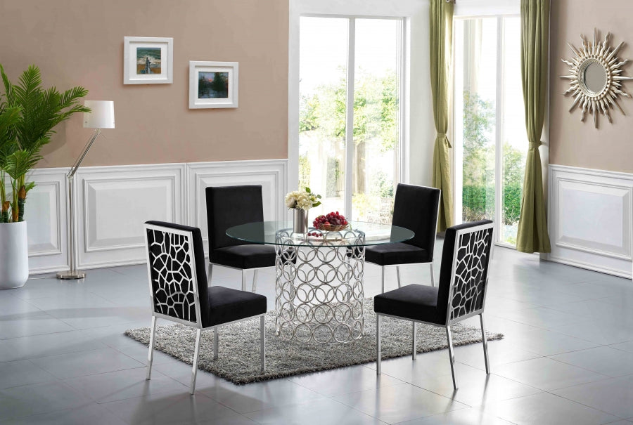 Chaise de salle à manger en velours opale