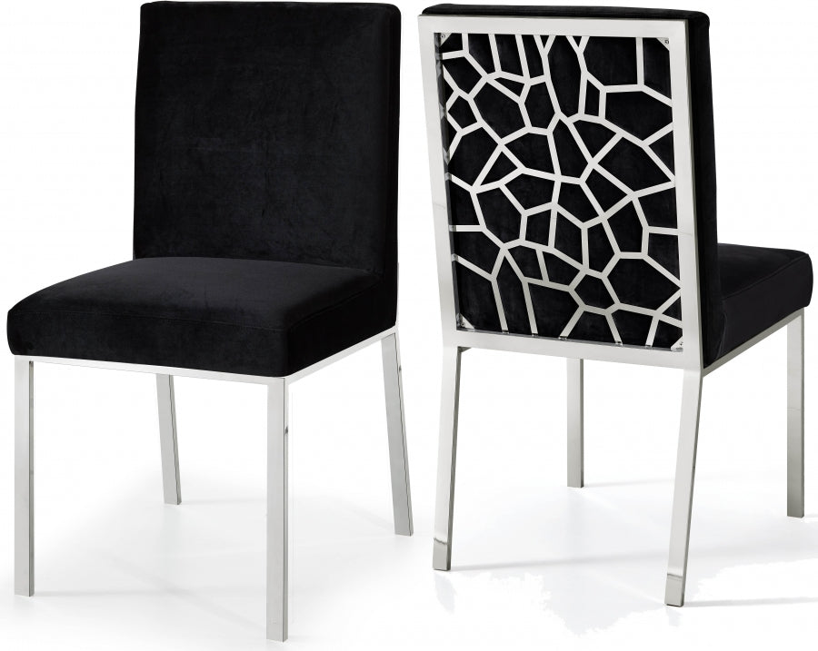 Chaise de salle à manger en velours opale