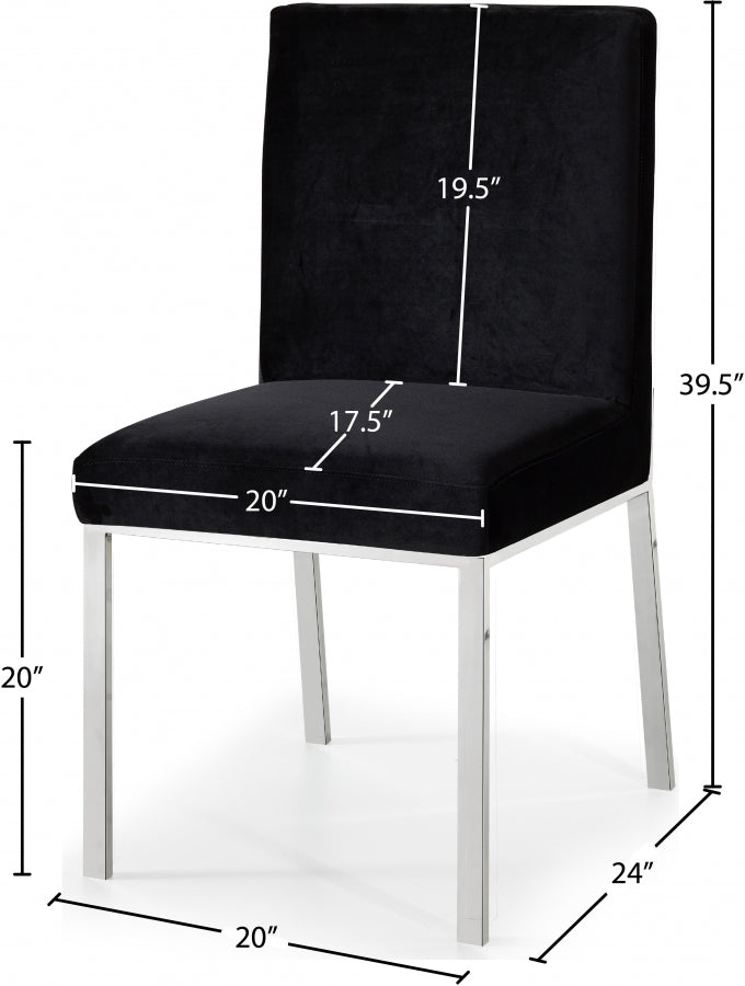 Chaise de salle à manger en velours opale