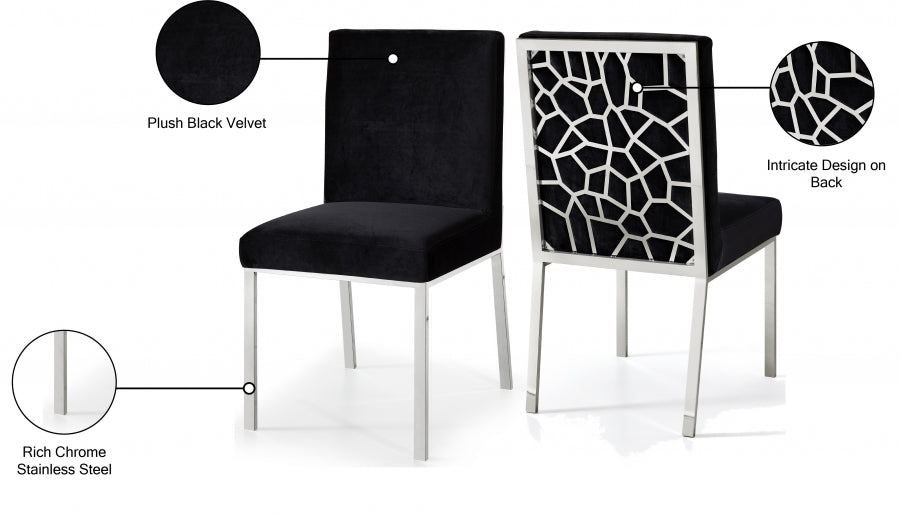 Chaise de salle à manger en velours opale
