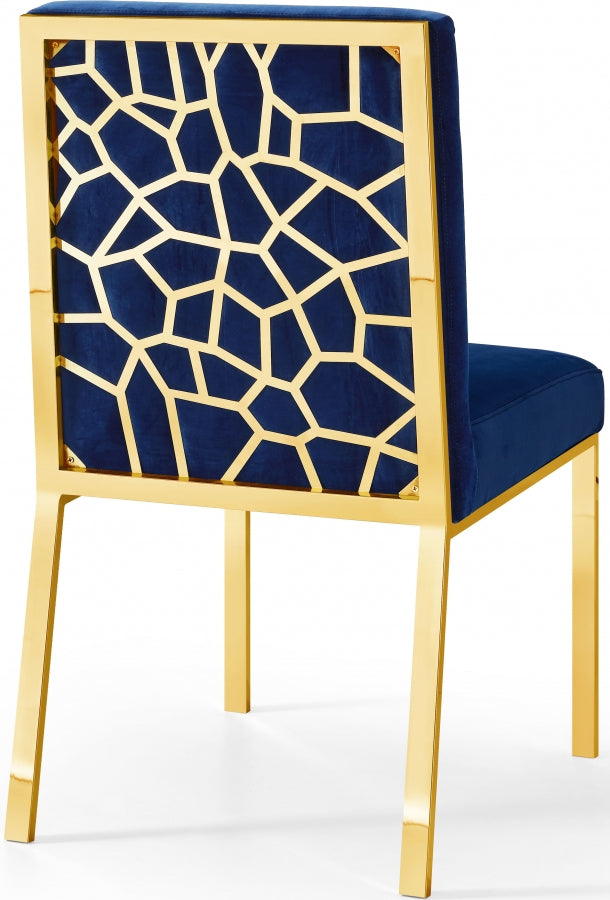 Chaise de salle à manger en velours opale
