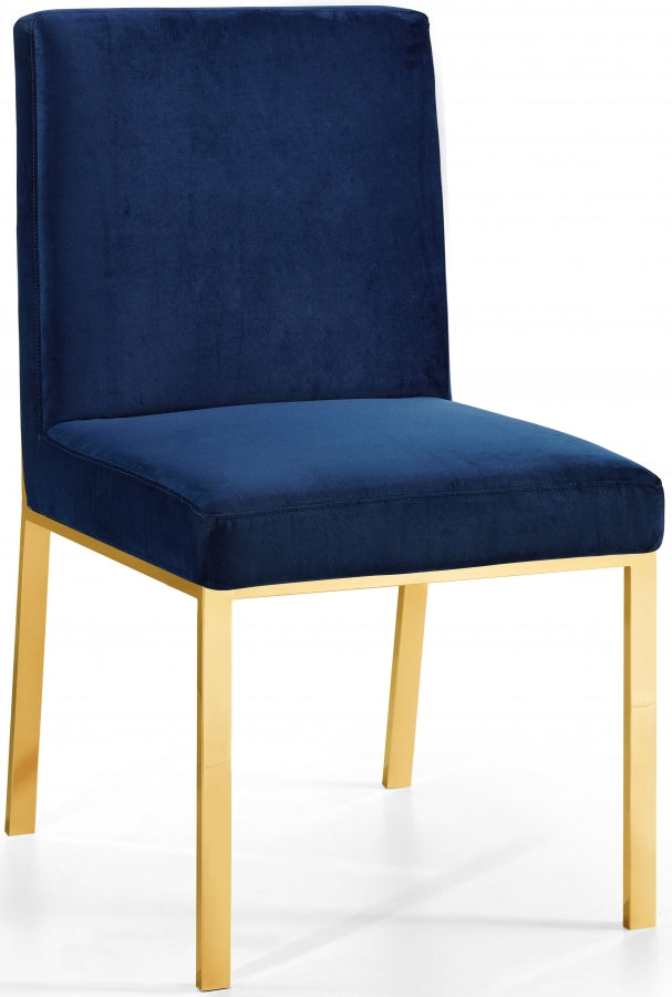 Chaise de salle à manger en velours opale