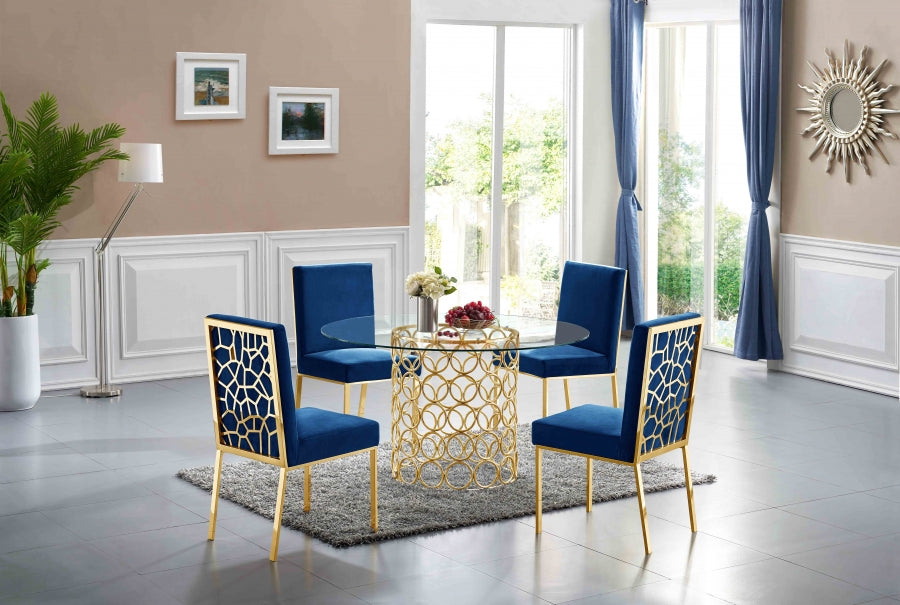 Chaise de salle à manger en velours opale