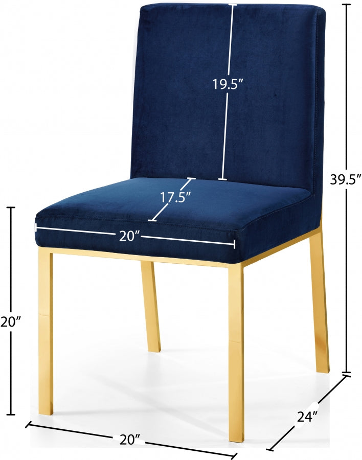 Chaise de salle à manger en velours opale