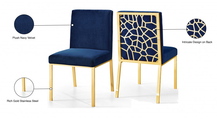 Chaise de salle à manger en velours opale