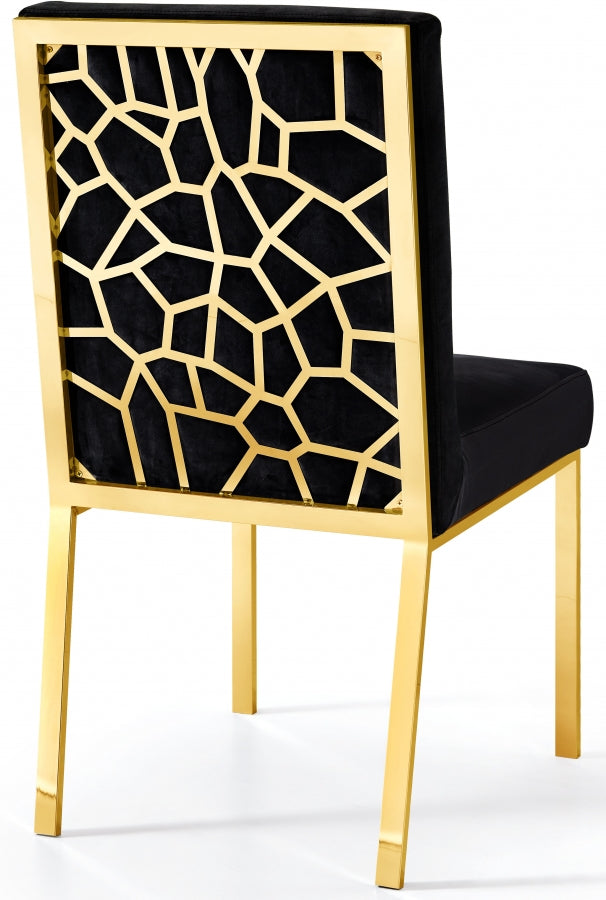 Chaise de salle à manger en velours opale